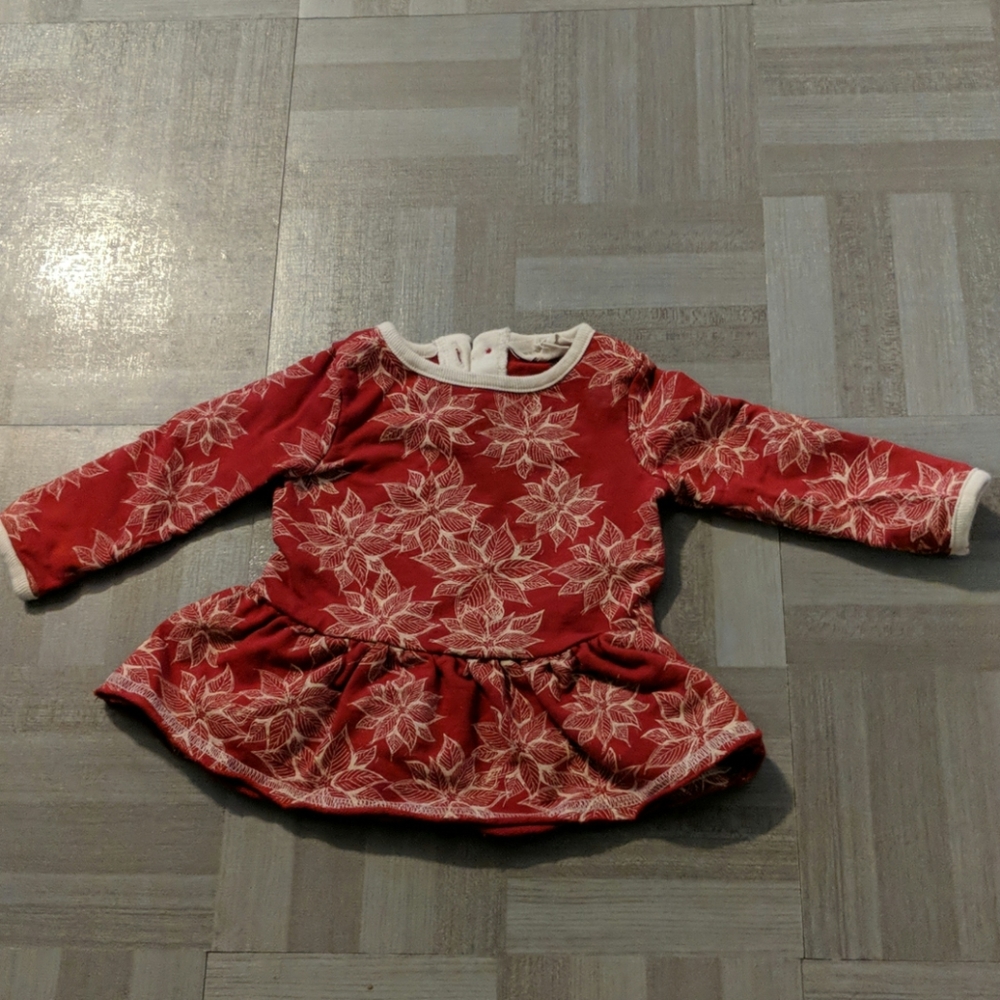 Burts Bees Baby Peplum Dress top 3-6 mo